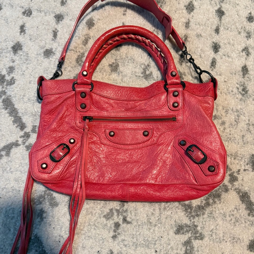 BALENCIAGA hot pink small city bag similar style handbag - Picture 2 of 8